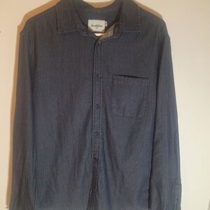 Goodfellow & Co Men's Blue Striped Button-Up Shirt Long Sleeve Pocket Casual M